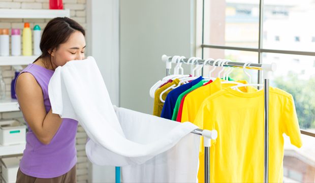 Scented water for steam iron makes clothes smell fresh